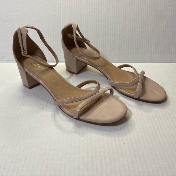 J Jill Lyla Block Heel Sandals Nude Blush Leather Size 9.5 NWOB - Picture 2 of 8